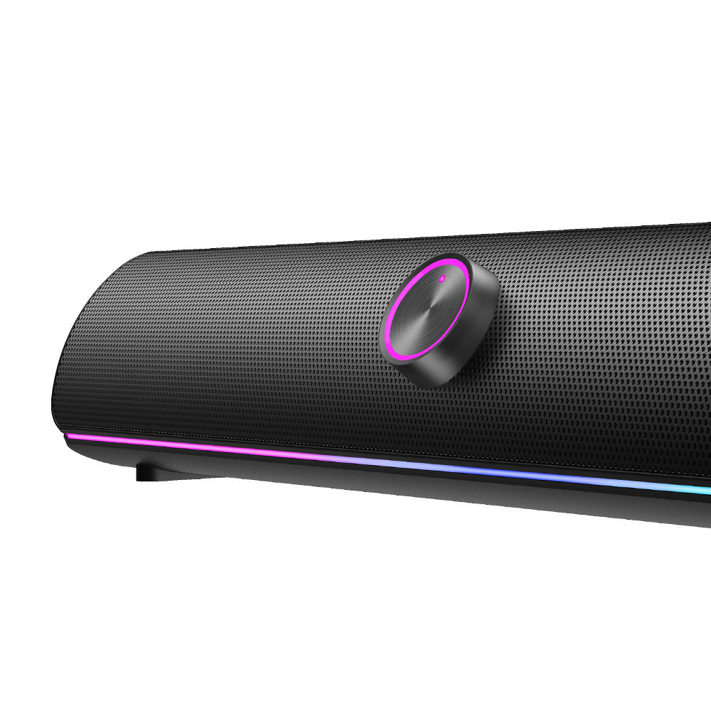 10W 2.0 RGB Gaming Soundbar with Bluetooth5.2, 3 EQ Modes & Custom Bass Control
