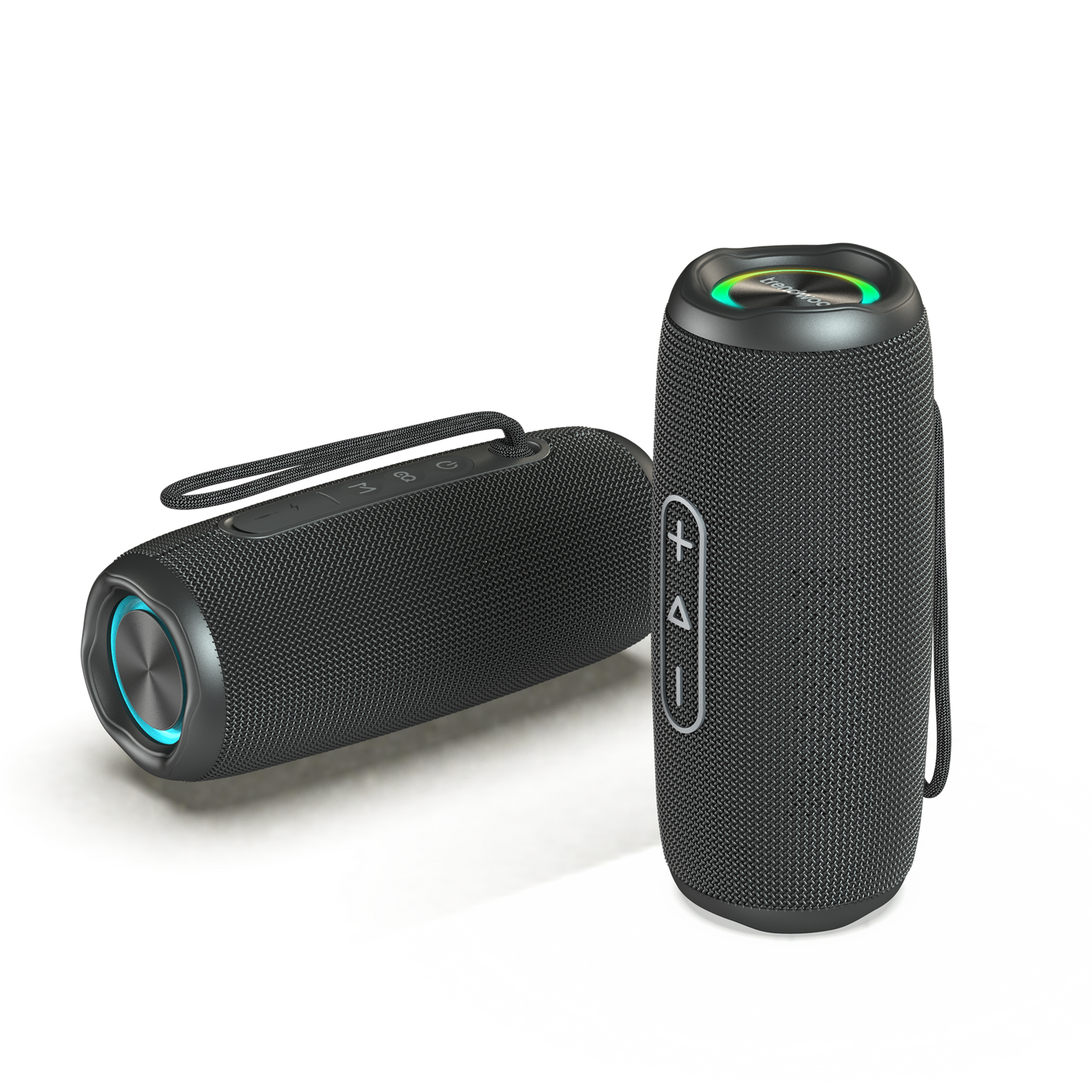 IPX6 Waterproof TWS Portable Bluetooth 5.3 Speaker with Colorful LED Lights & Carry Strap