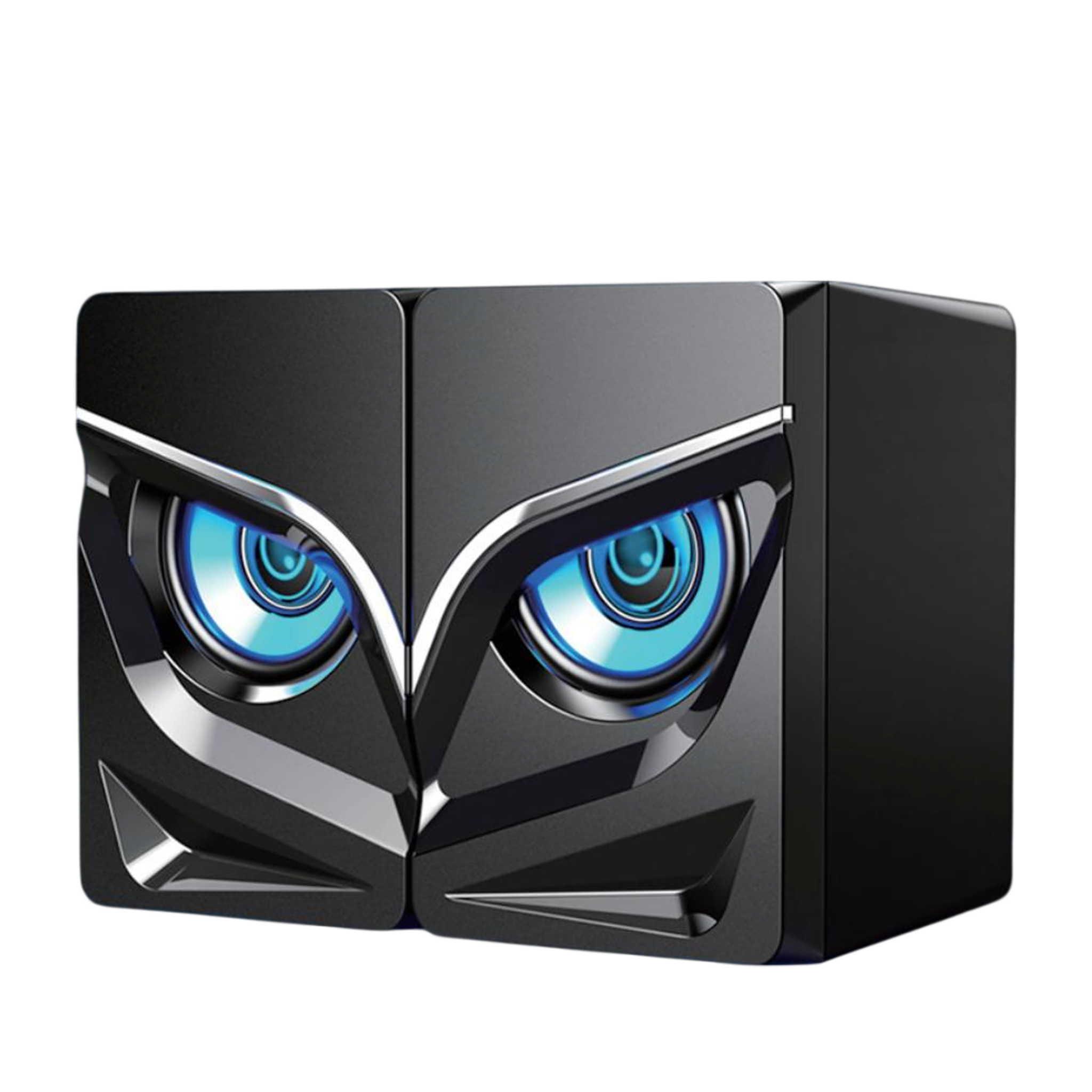 2.0 Channel RGB Eye-shaped Gaming Desktop Speakers with Enhanced Bass & 3D Surround Sound