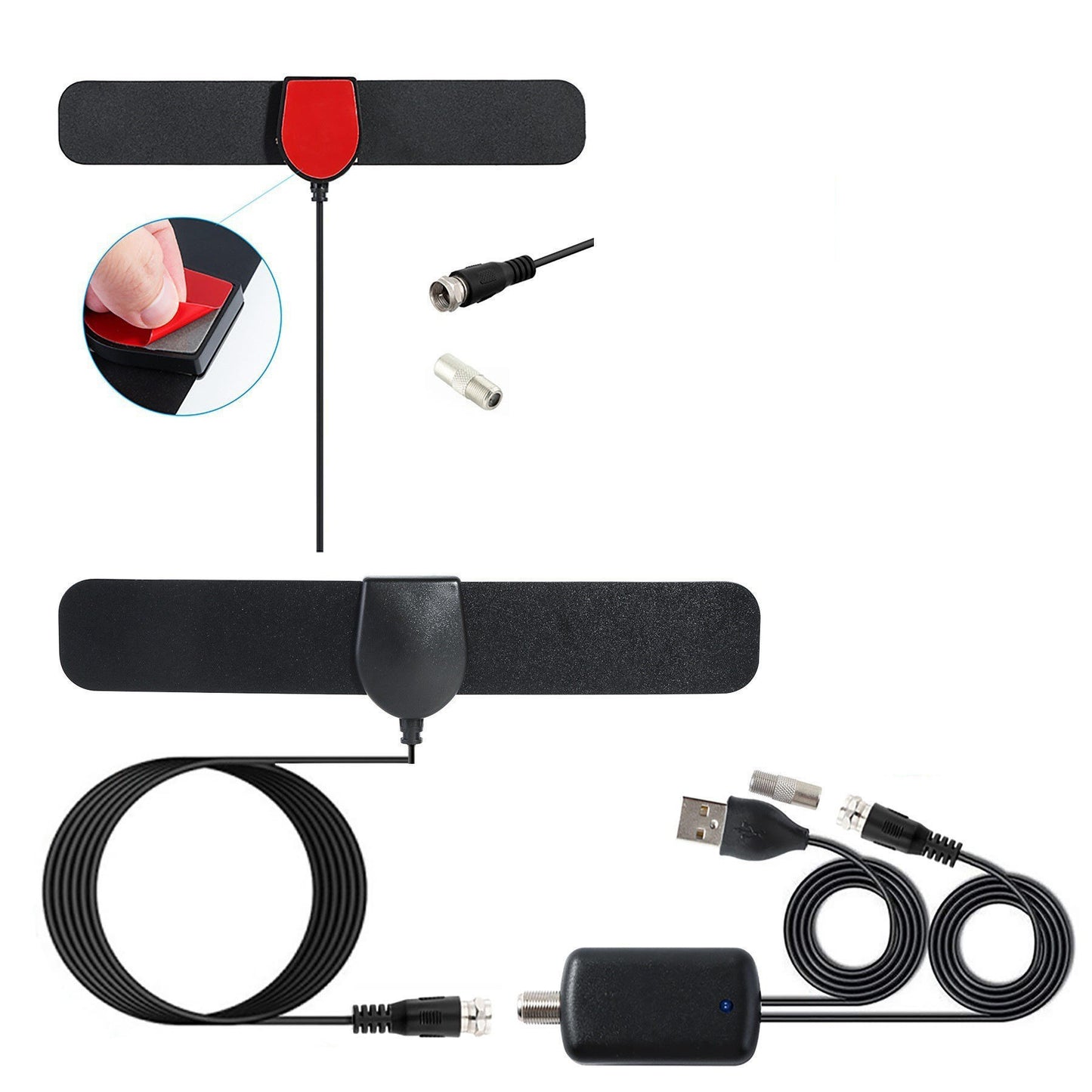 USB Powered High Gain Active Indoor Digital HD TV Antenna with Signal Amplifier