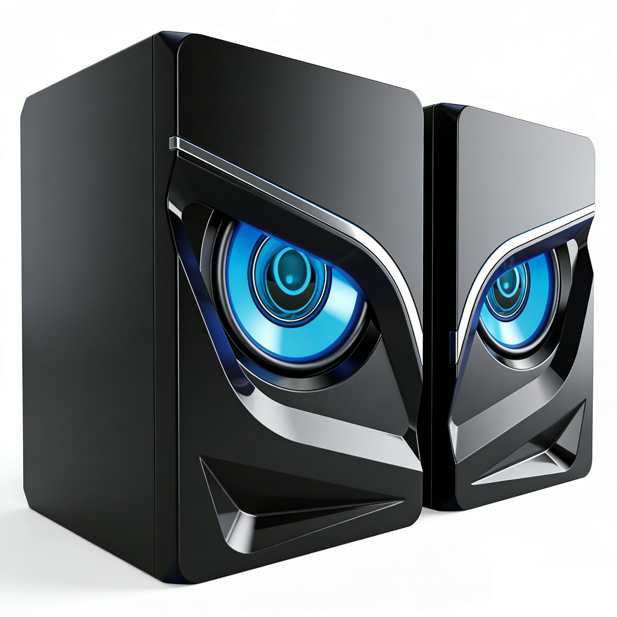 2.0 Channel RGB Eye-shaped Gaming Desktop Speakers with Enhanced Bass & 3D Surround Sound
