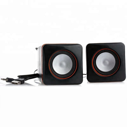 Dual 2W USB Powered Mini Stereo Computer Speakers with Built-in Amp & Multi Playback Support