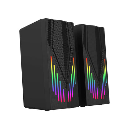 USB Powered 2.0 RGB Vertical Gaming Speakers with Boosted Bass & Remote Control