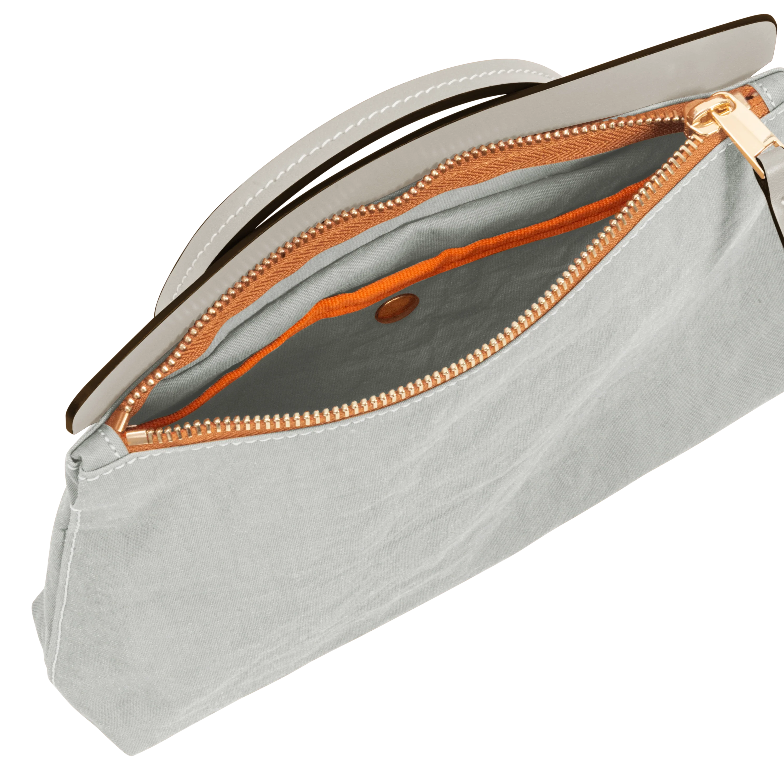Multi Neutral Tone Minimal Handheld Clutch Bag with Slim Leather Top Handle