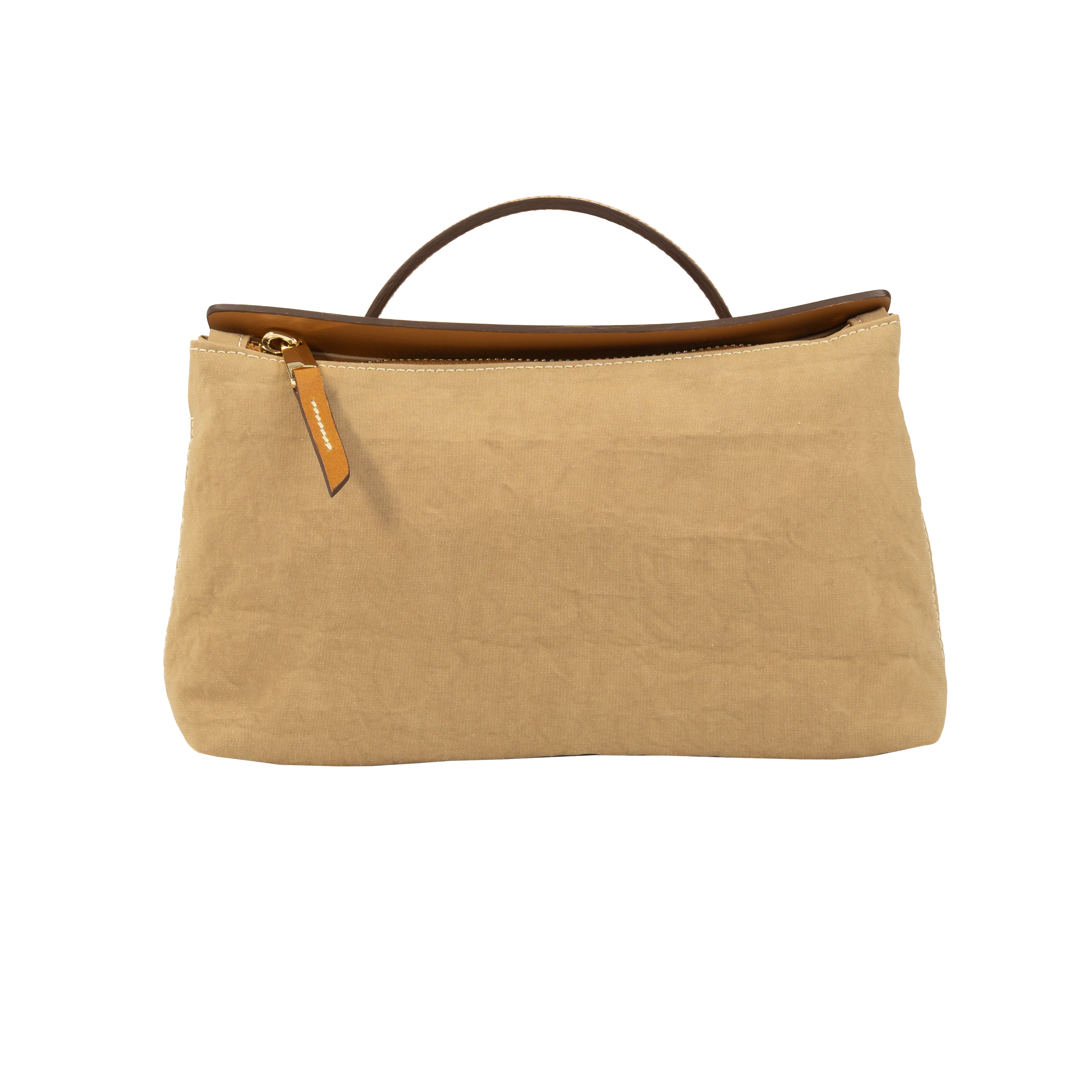 Multi Neutral Tone Minimal Handheld Clutch Bag with Slim Leather Top Handle