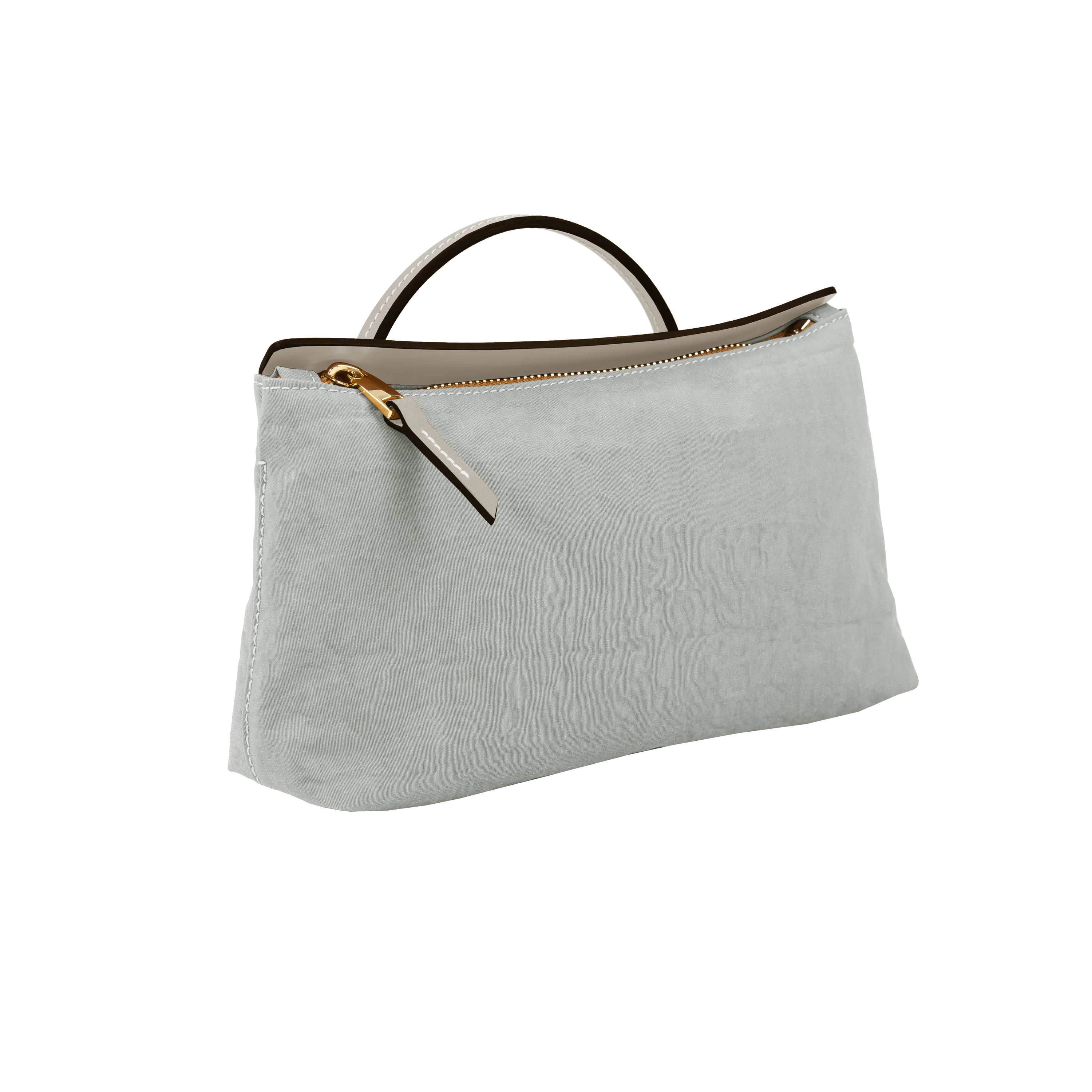 Multi Neutral Tone Minimal Handheld Clutch Bag with Slim Leather Top Handle