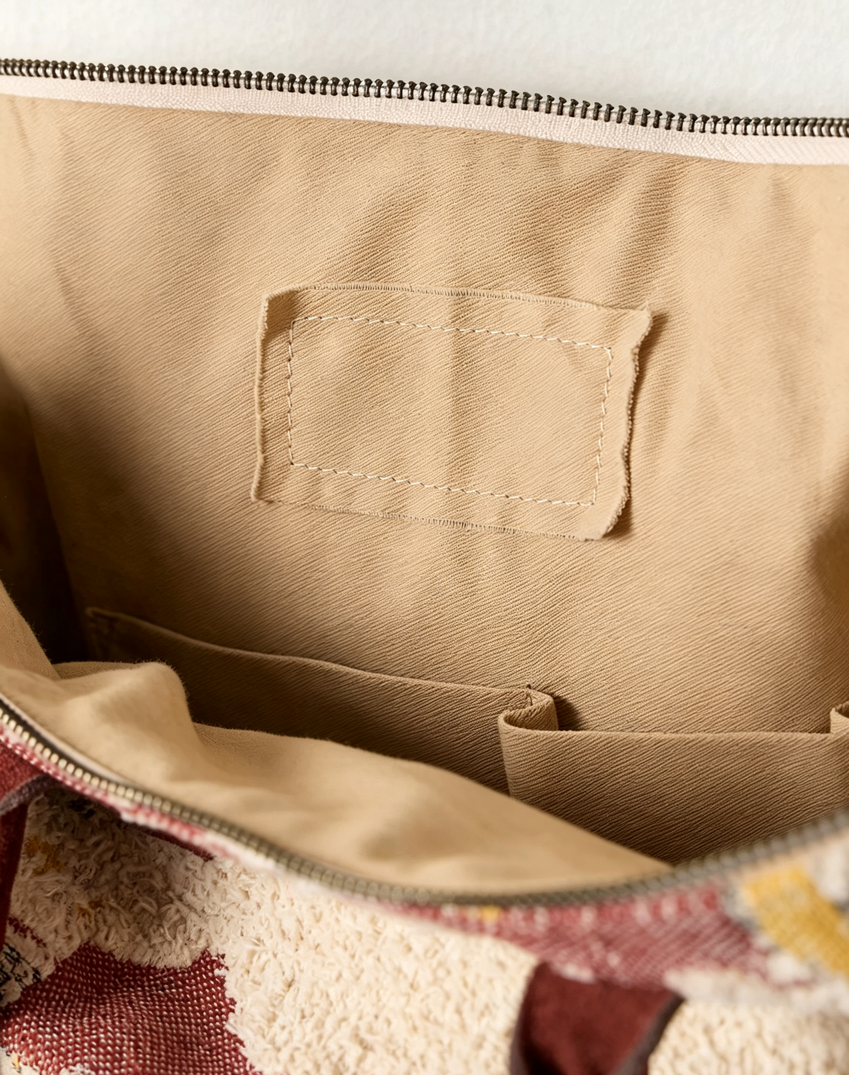 Neutral Mixed Print Soft Weekender Bag with Detachable Leather Shoulder Straps